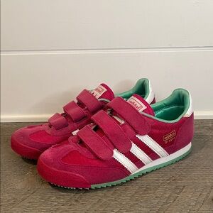 Adidas Dragon OG CF C Girls Sneakers Pink/White/Green Size 2